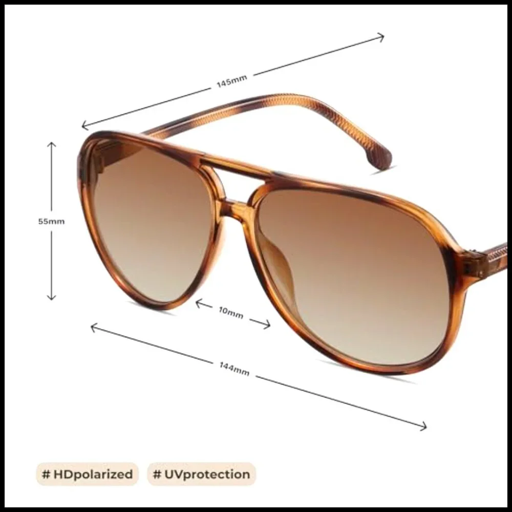 Polarized Aviator Sunglasses Oversized UV Protection Retro Vintage